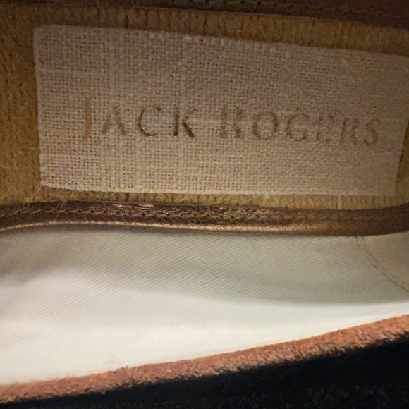 Jack Rogers Palmer Wedge Heel Sandals Metallic Mauve Size 8.5 - Picture 3 of 12